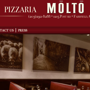 Molto Pizzaria and Wine Bar website preview