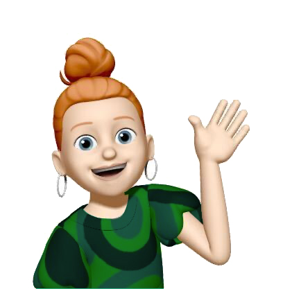 Memoji of Heather waving